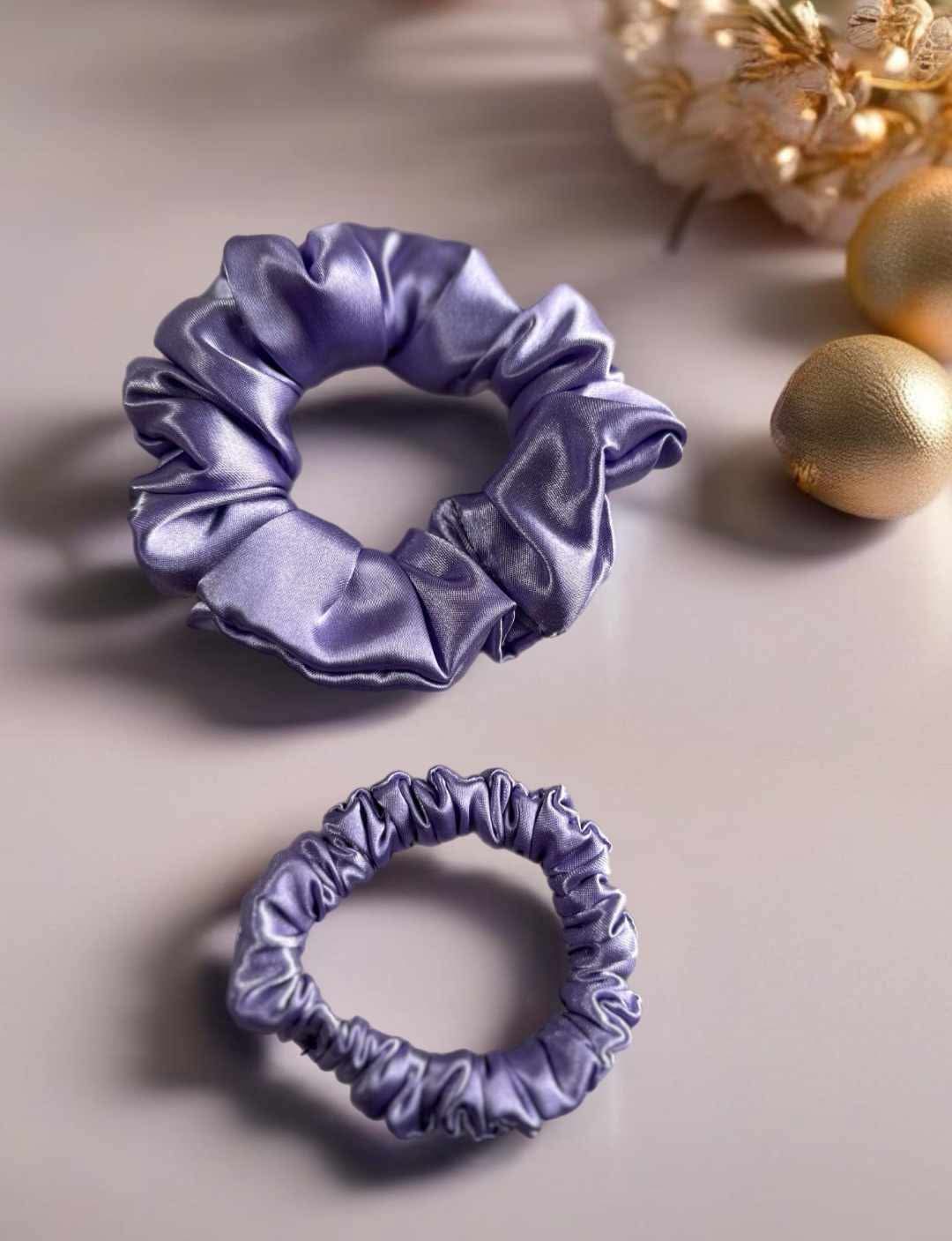 Scrunchies Lavender Satin Silk