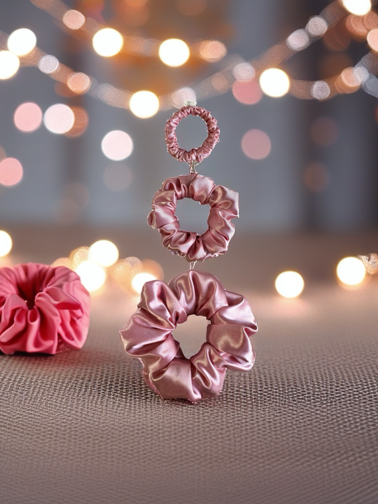 Scrunchies Candy Pink Satin Silk