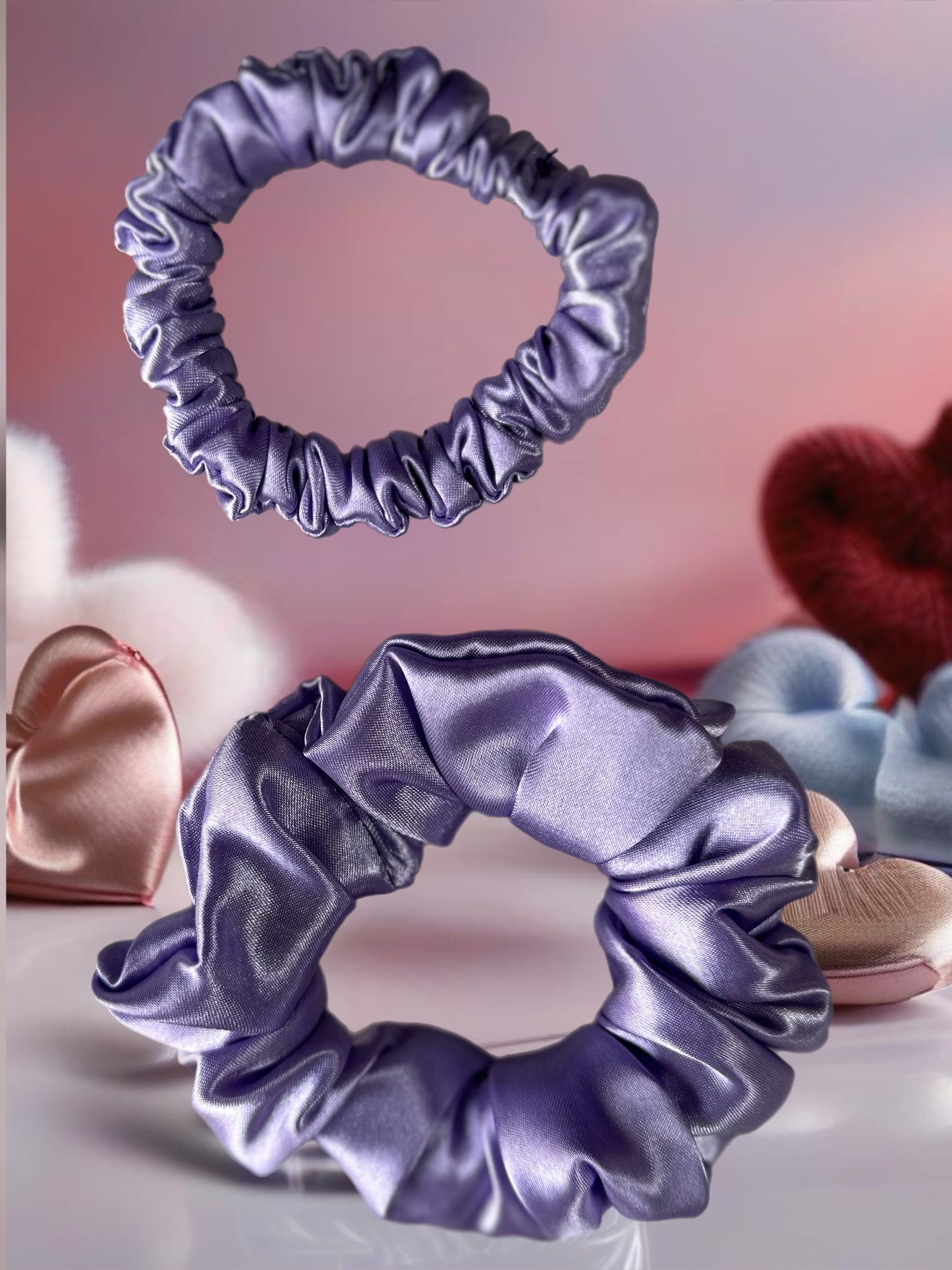 Scrunchies Lavender Satin Silk