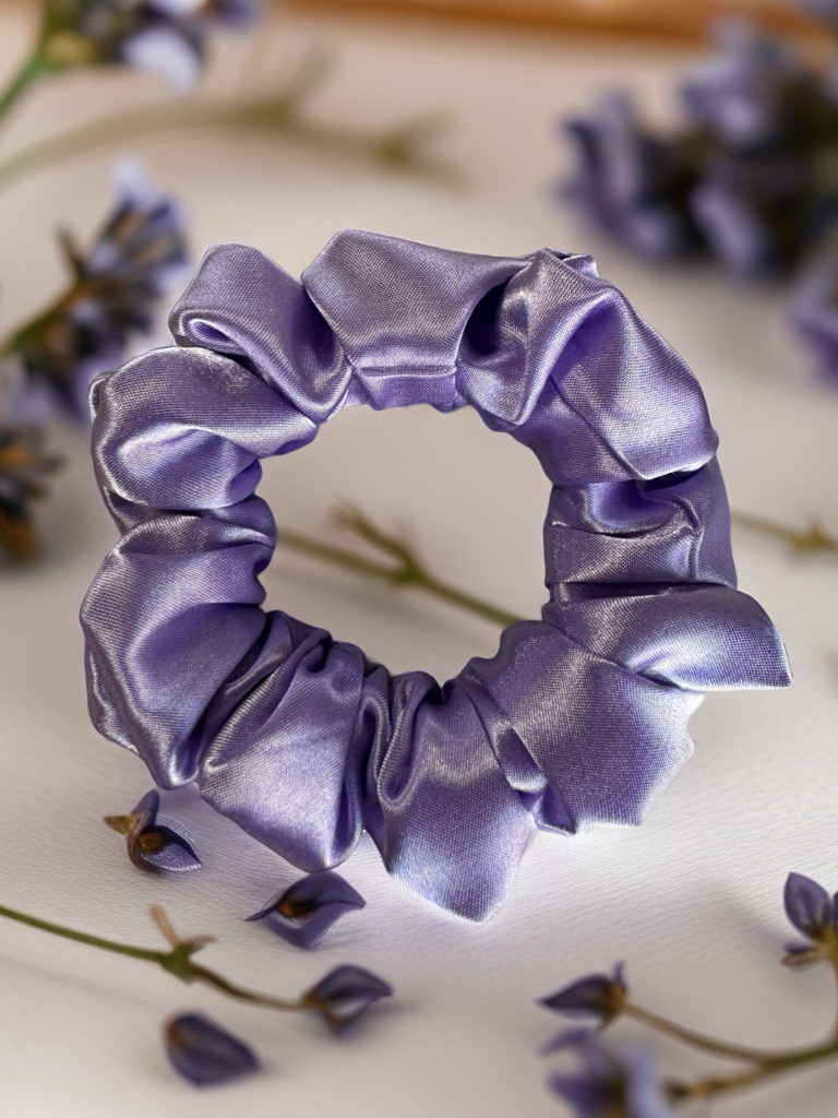Scrunchies Lavender Satin Silk