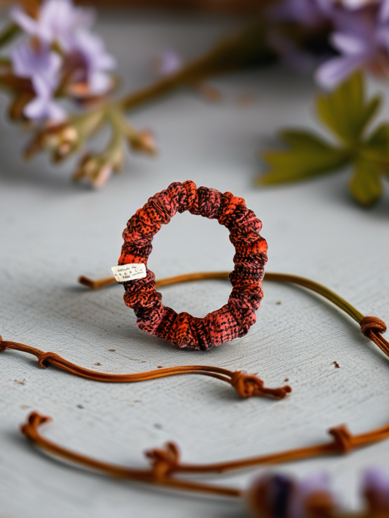 Scrunchies Orange Blurred Plaid